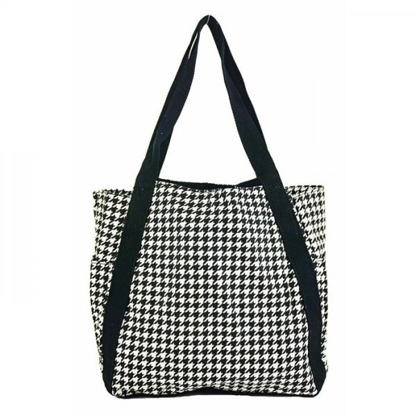 Houndstooth Bucket Bag